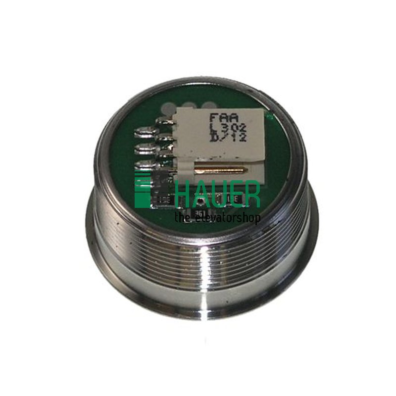 Push button, vandal resistand, unpolished stainless steel, green light