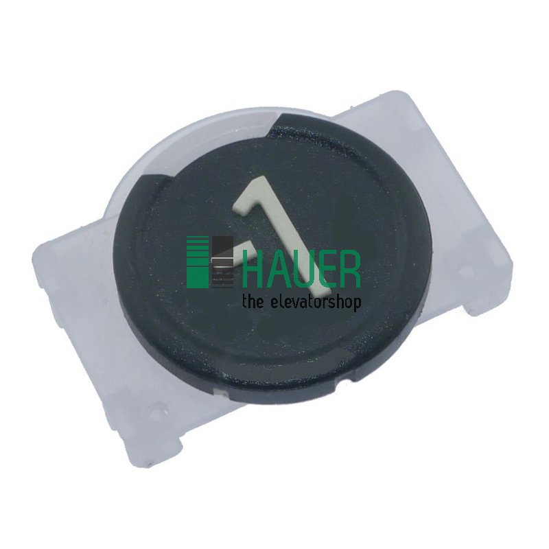 Button inley Sigma, plastic, black, Symbol -1