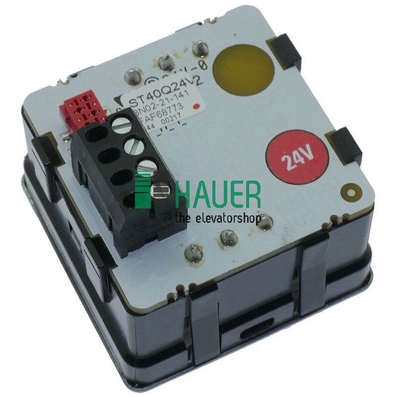 Pulsante ST40RQ, 1NO, acciaio inox, 24V rosso, nero incassato, lift