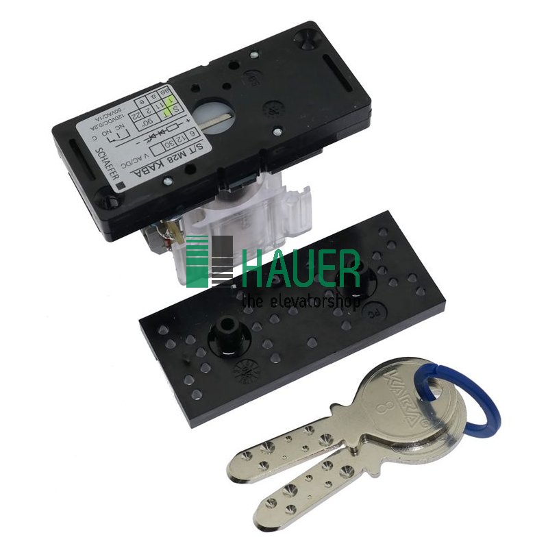 Kaba  key switch T1M28, 1262TA, locking 5000, cover MT28-Design, yellow