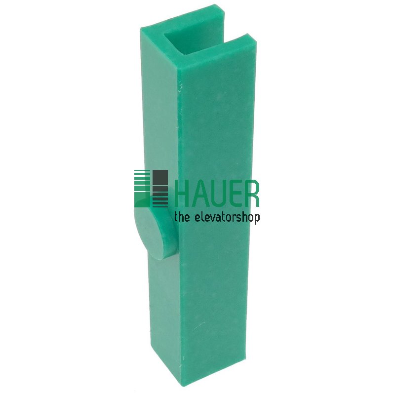 Guide shoe insert, S-green with nap, 120*28*31, groove 14.5