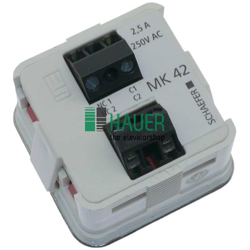 MK42 toggle switch, red, case V2A pol., plate V2A matt
