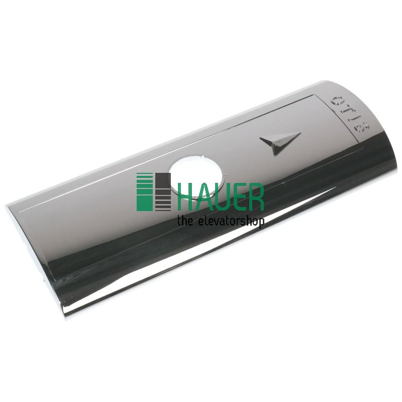 Cover, chrome, 1 push, arrow up, for clip mounting