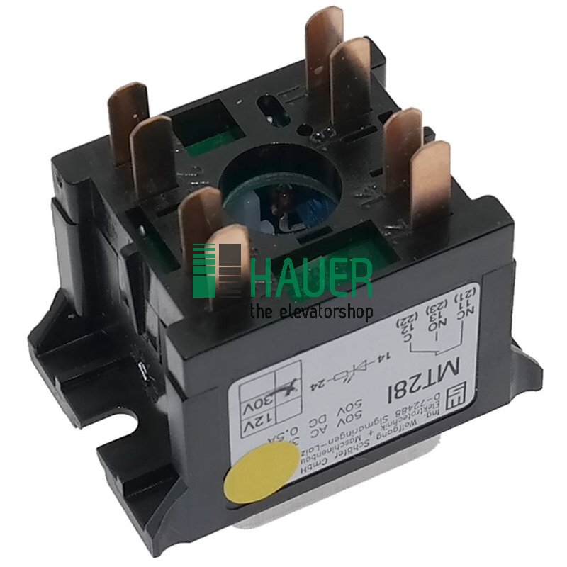 MT28 M, without socket, 30V yellow, 1 chang., V2A blank, lasered 1