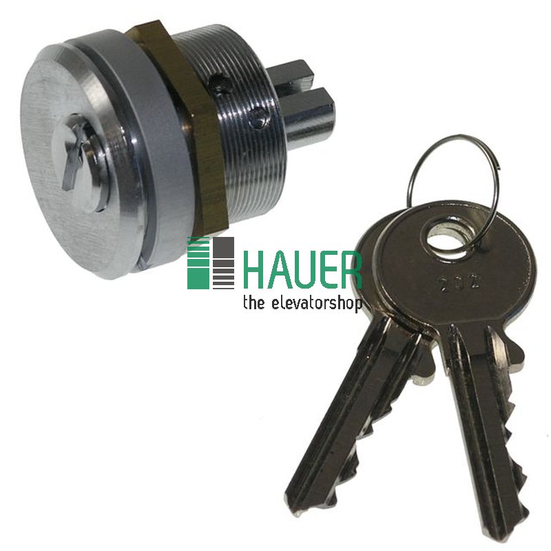 Cylinder round for keyswitch, key can be removed in 1 pos, 202