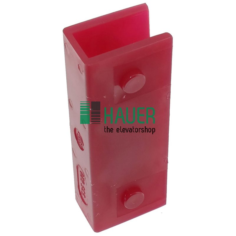 Guide shoe insert red 36*23*100, groove 10.5
