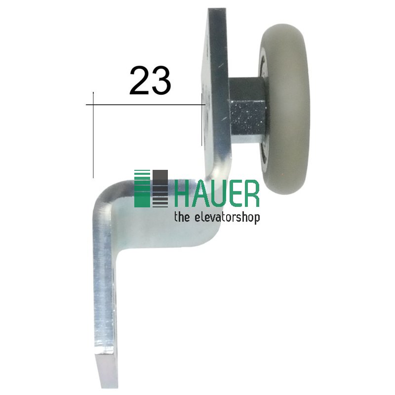 Hanger roller, cranked 23 mm