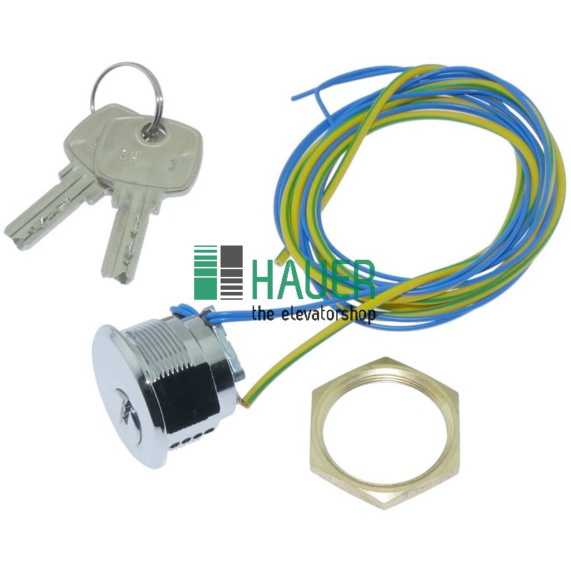 Schlüsselschalter, 2 Stellungen abziehbar (Schlüssel SH3)