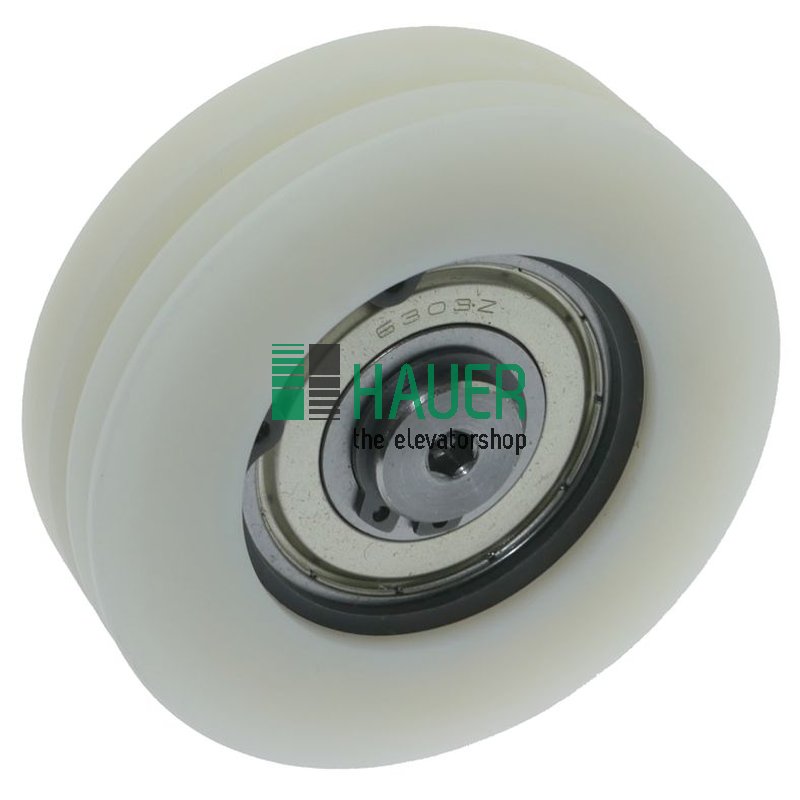 Polea de cuerda PA6G, 78/70/M10 x 22 mm, centradaEje M10