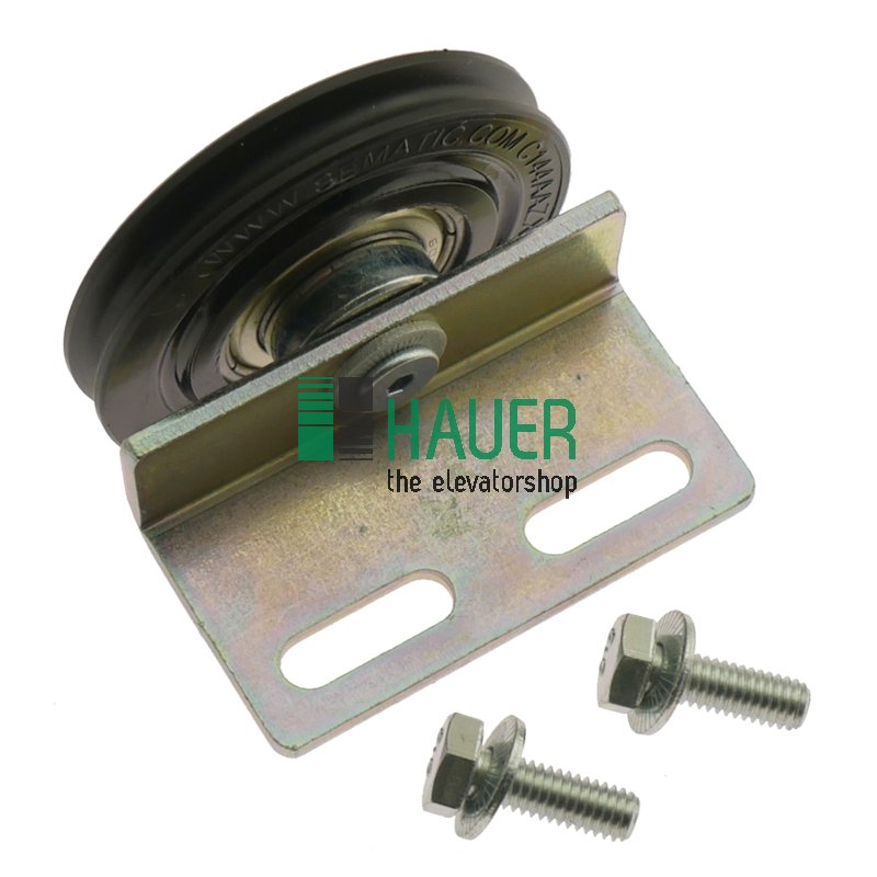 Tension pulley bracket set with pulley