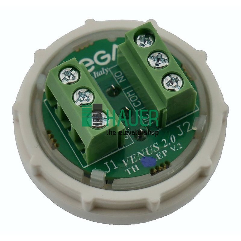 Venus inox 1SW, LED azul, terminales de tornillo, 12/24V, puerta abierta