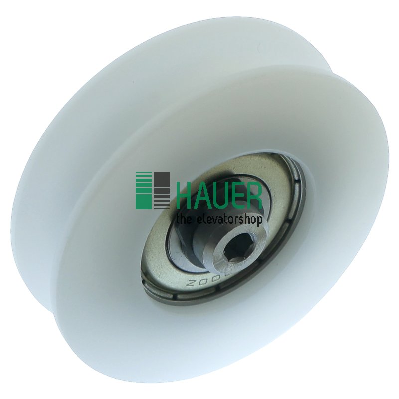 Türlaufrolle PA6G, 50/40/M8x13,5mm, 1 Kugellager 6200ZZ,Achse zentrisch M8
