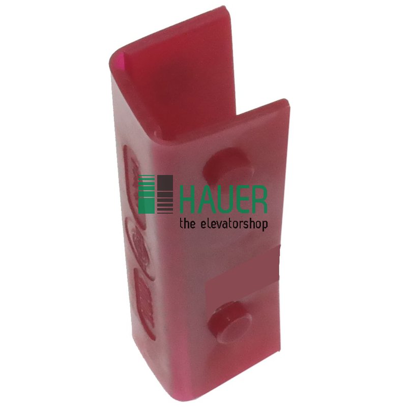 Guide shoe insert red 26.5*30*100, groove 16.3