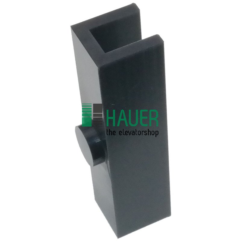 Guide shoe insert, black with nap, 120*28*31, groove 10