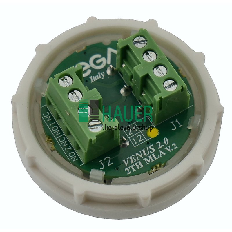 Vega, bouton, Venus inox 2SW, LED jaune, bornes à vis, 12V, alarme