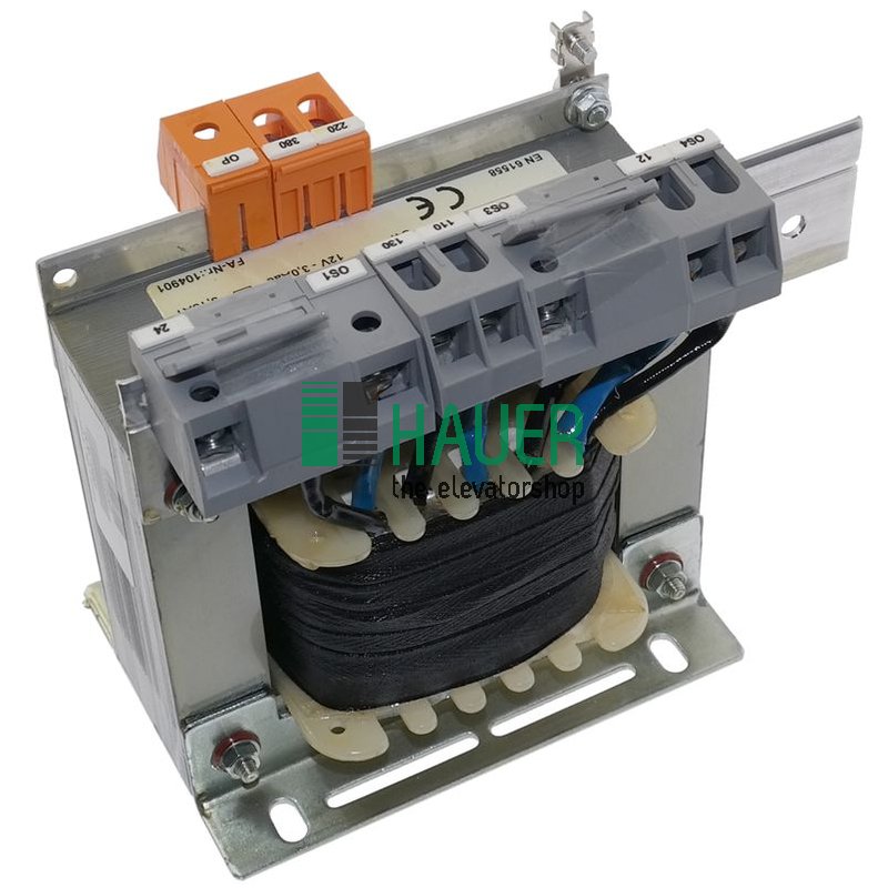 Transformator, primär 380V/220V, sekundär 24V/110V-130V/12V, 50-60Hz
