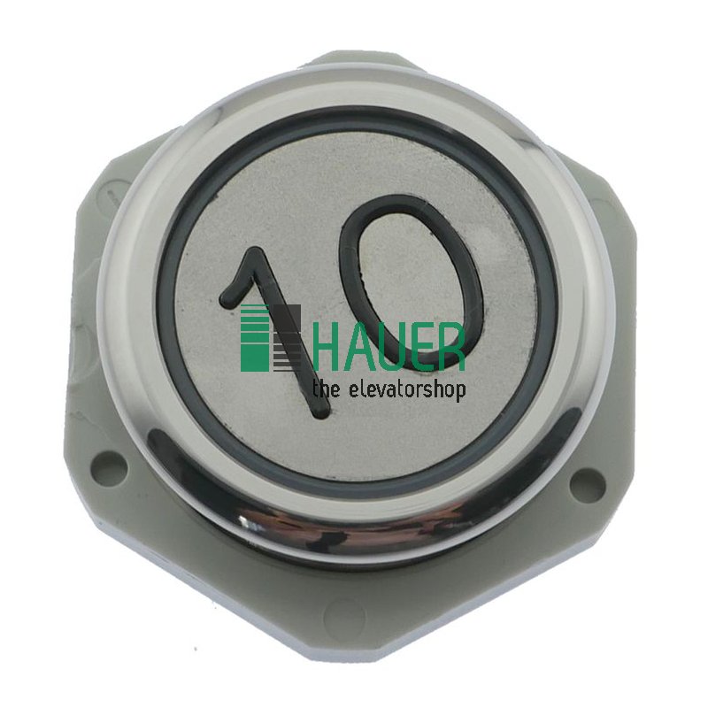 Push button AT33V, LED red, 24V, vandalproof, clamp conn., tactile, 10