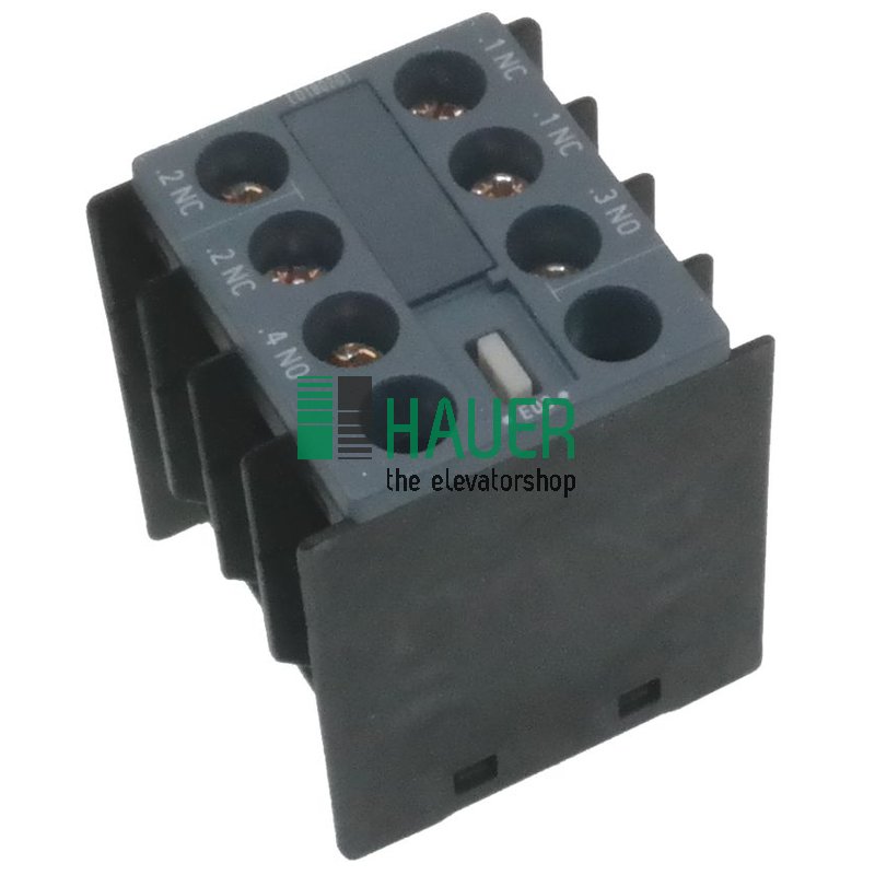 Auxiliary swich block, front, 1NC+2NO, for contactor 3RT2, srew connection