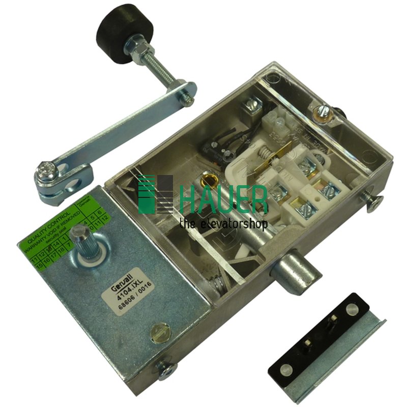 Lock 104S  side action with aux contact  - pin with plaque - left