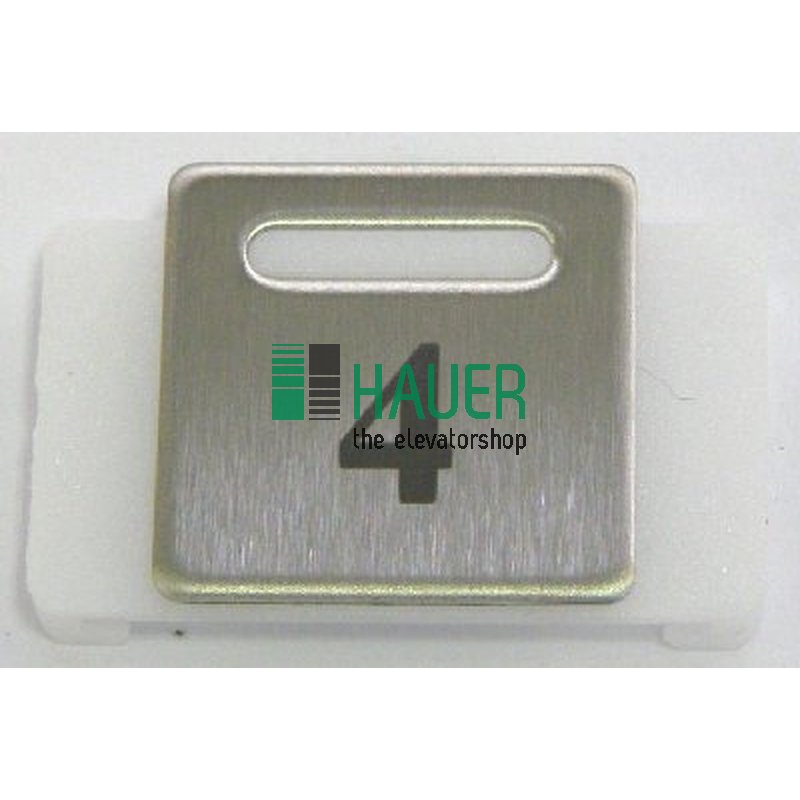 Push button pressel, version Hairline, square, brushed, Symbol 4