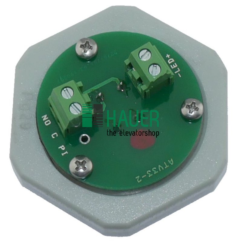 Push button AT33, LED red, 24V, screw connection, tactile, arrow up