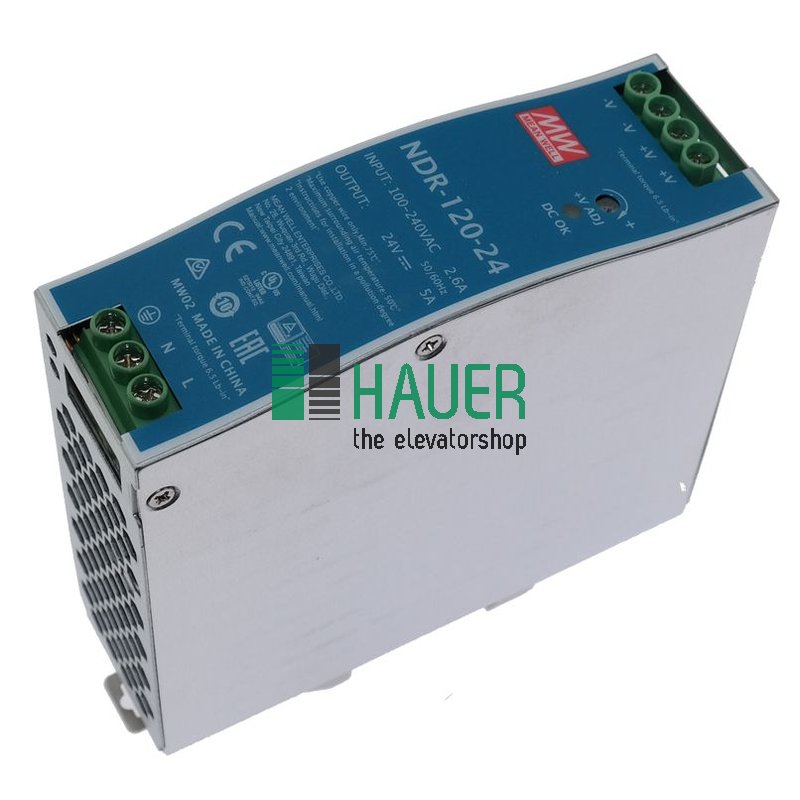 Alimentatore MeanWell NDR-120-24, 90-264VAC, 24 V, 5A