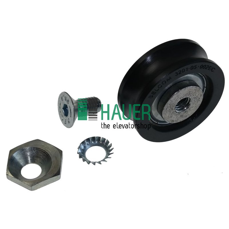 Back pressure roller, set: roller, axle, screw, setting dial etc.