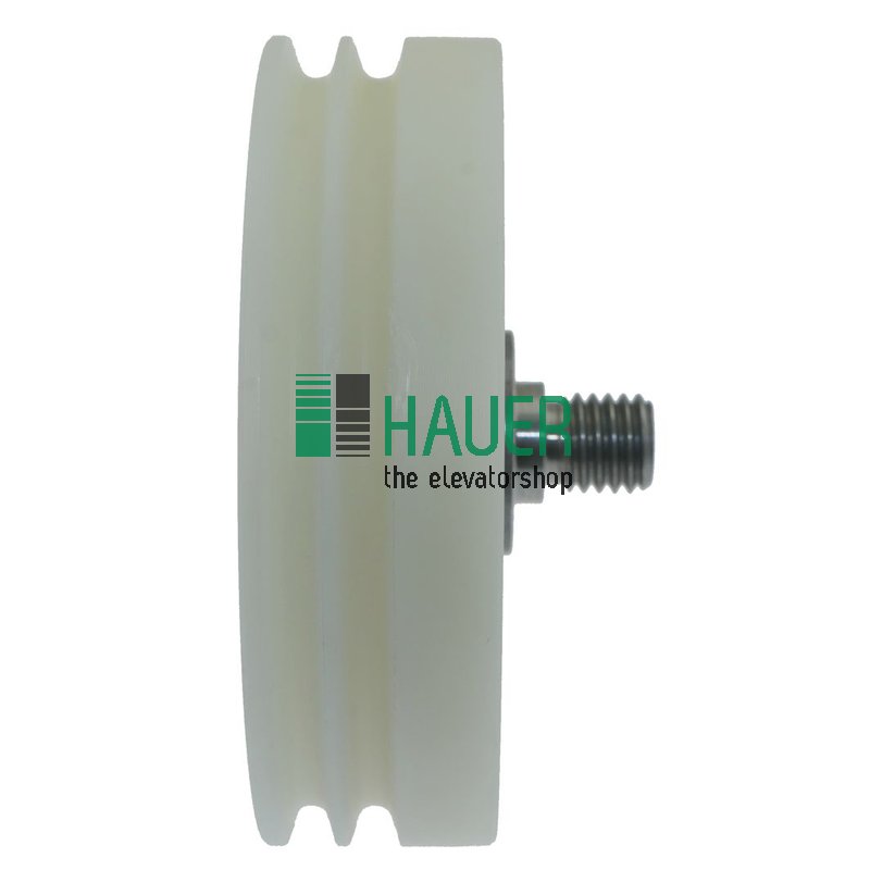 Polea de cuerda PA6G, 78/70/M10 x 22 mm, centradaEje M10